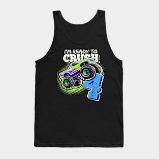 I'm Ready to Crush 4 Monster Truck 4th Birthday Gift Boys Tank Top